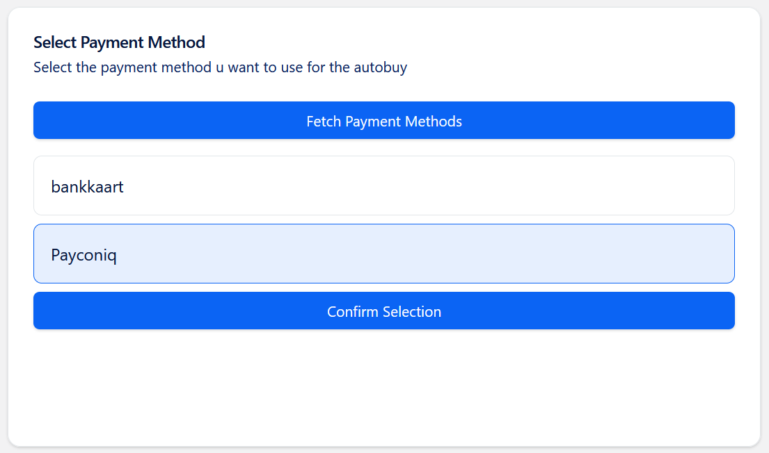 Set up payment method