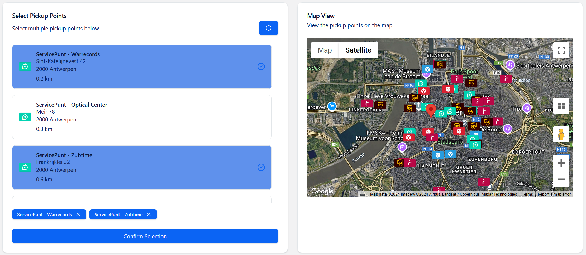 Set up pikcup points or homeshipping